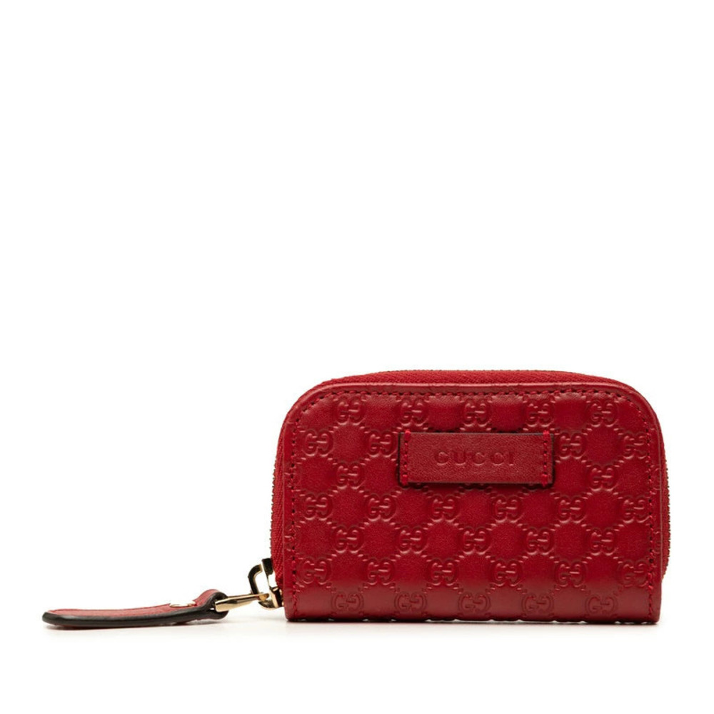 Gucci Microguccissima coin case Wallet Red Leather